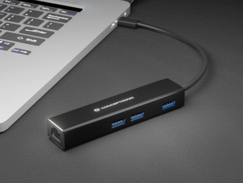 Conceptronic DONN07B kannettavien tietokoneiden telakka ja porttitoistin USB 3.2 Gen 1 (3.1 Gen 1) Type-C Musta