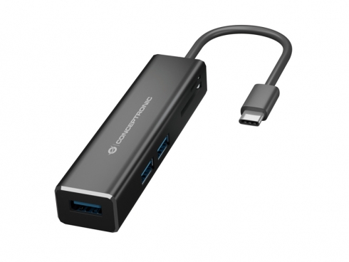 Conceptronic DONN08B kannettavien tietokoneiden telakka ja porttitoistin USB 3.2 Gen 1 (3.1 Gen 1) Type-C Musta