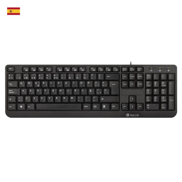 NGS FunkyV3, QWERTY, ES tastatur Hjem USB Spansk Sort