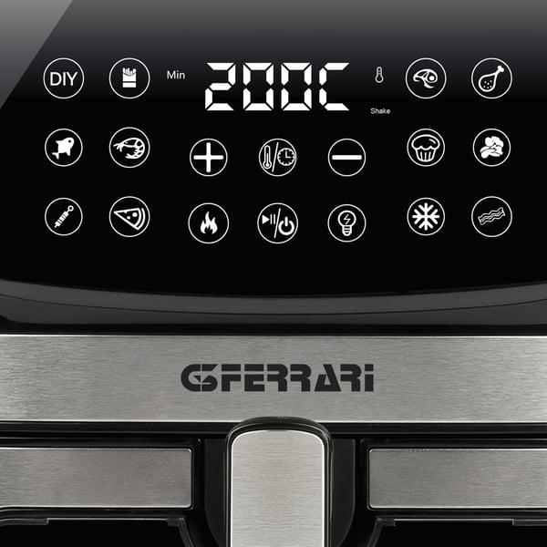 G3 Ferrari G10215 fritös Single 9 l Fristående 2200 W Varmluftsfritös Svart, Rostfritt stål