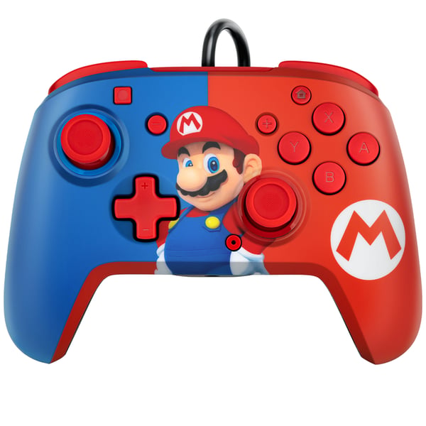 PDP REMATCH: Power Pose Mario Blå, Röd USB Spelplatta Analog / Digital Nintendo Switch, Nintendo Switch OLED