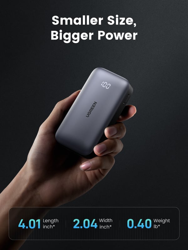 Ugreen 10000mAh Mini Powerbank Quick Charging 30W Grå