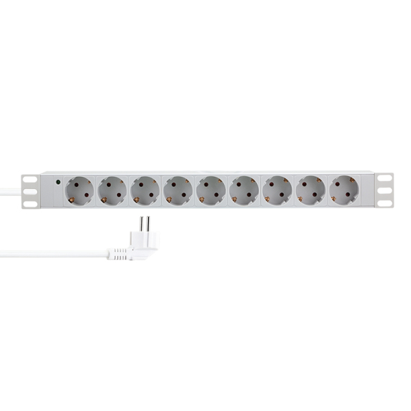 LogiLink PDU9C05 overspændingsbeskytter Lys grå 9 AC stikkontakt(er) 230 V 2 m