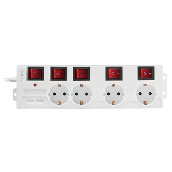 LogiLink LPS252 jatkojohto 1,5 m 4 AC-pistorasia(a) Sisätila Valkoinen