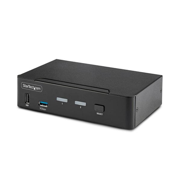 StarTech.com 2-Portars DisplayPort KVM-switch, 8K 60Hz / 4K 144Hz, Enkel skärm, DP 1.4, 2x USB 3.0 P