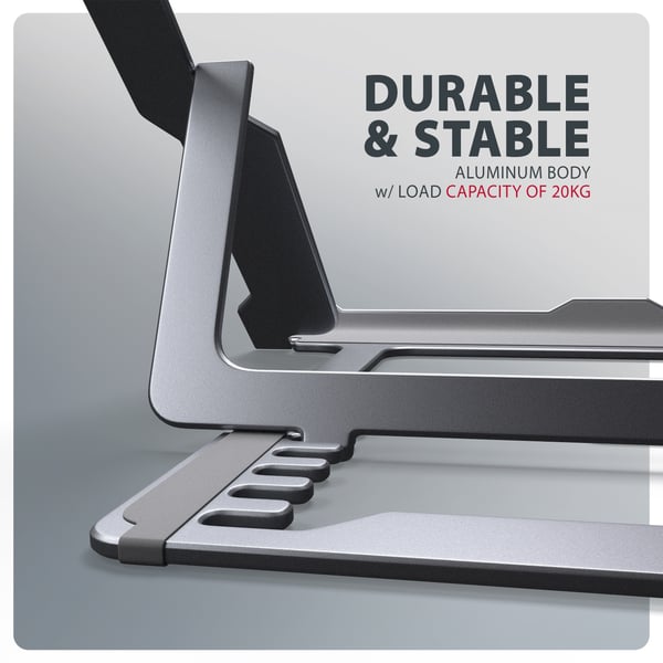 Axagon STND-LAG Laptop-Ständer, höhenverstellbar, faltbar, Aluminium Stander til laptop og tablet Grå 43,9 cm (17.3")