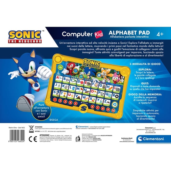 Clementoni Sonic Alphabet Pad Tablet til børn