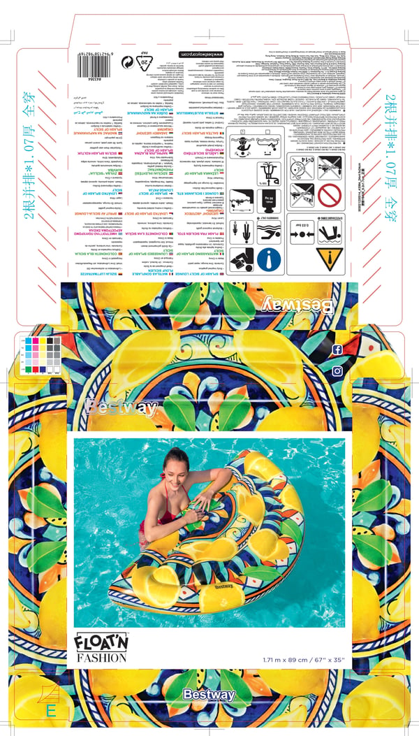 Bestway 43364 pool og strand flyder Flerfarvet Billede PVC Flydende madras