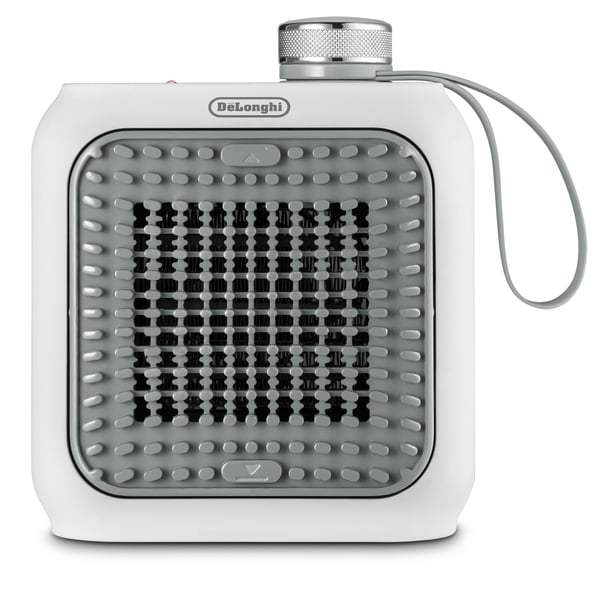 De’Longhi HFX10B03.GR elektrisk rumsvärmare inomhus Grå, Vit 350 W Elektrisk värmefläkt