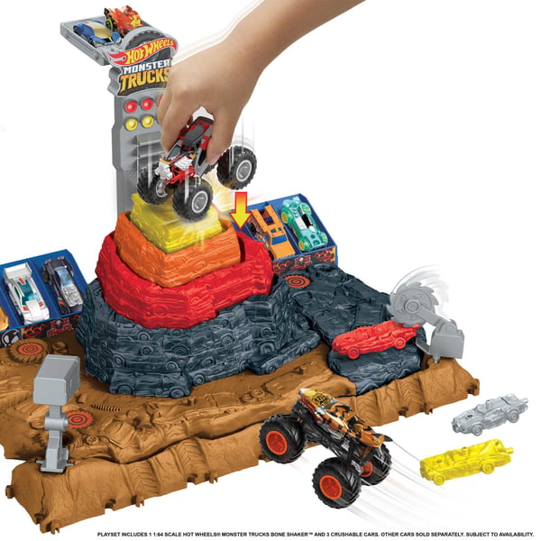 Hot Wheels Monster Trucks HOT WHEELSMonster Trucks Arena Smashers BONE SHAKER ULTIMATE CRUSH YARD-lekset