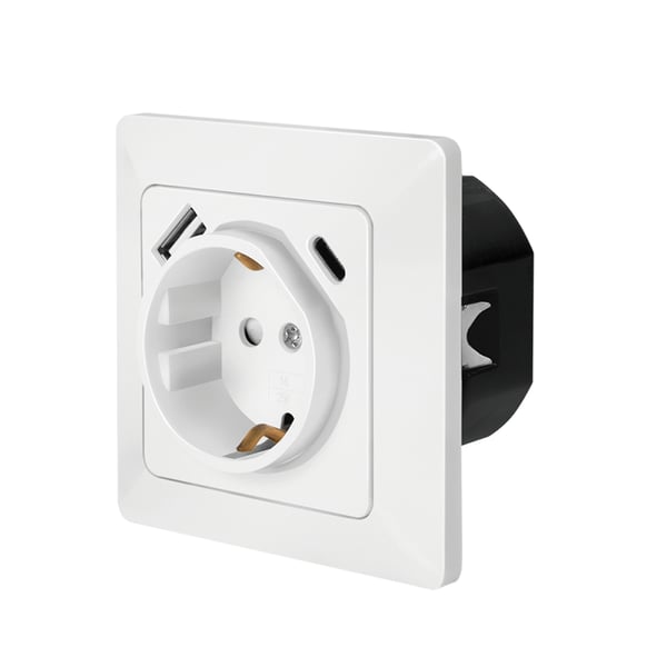 LogiLink PA0253 stikkontakt CEE 7/3 + USB Hvid