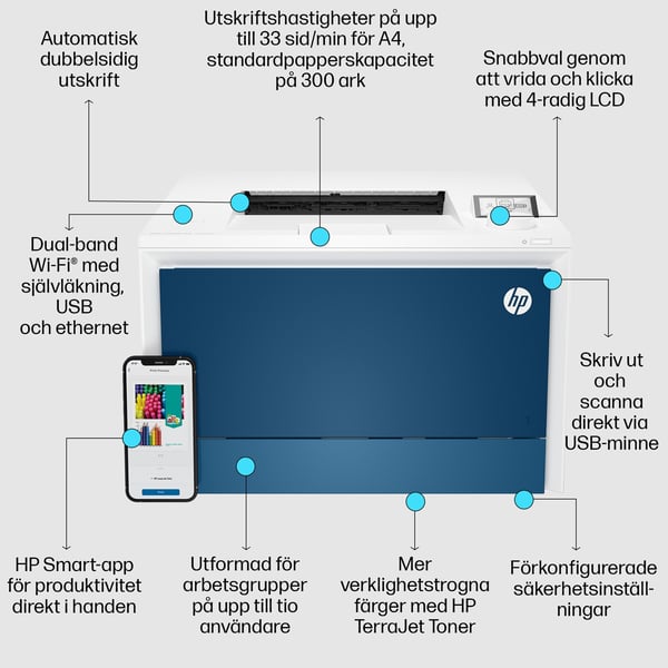 HP Color LaserJet Pro 4202dw-skrivare