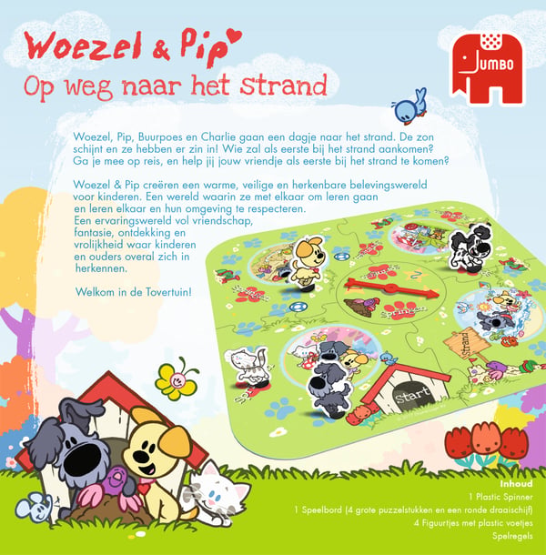 Woezel & Pip Op Weg Naar het Strand Kortspil Chancespil