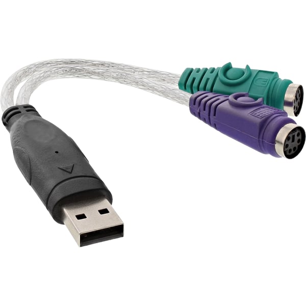 InLine 33386 kabel kønsskifter 2x 6-p Mini-DIN USB A Transparent