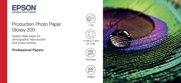 Epson Production Photo Paper Glossy 200 44" x 30m