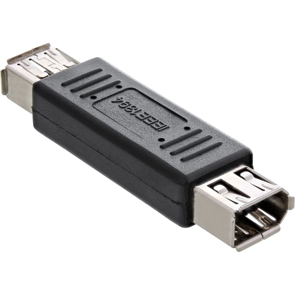 InLine 34601 kabelomvandlare (hane/hona) 6pin female IEEE 1394a Svart, Silver