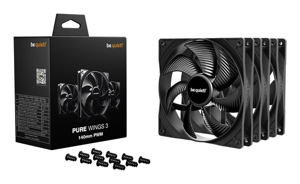 be quiet! Pure Wings 3 140mm | PWM Triple Pack Tietokonekotelo Tuuletin 14 cm Musta 3 kpl
