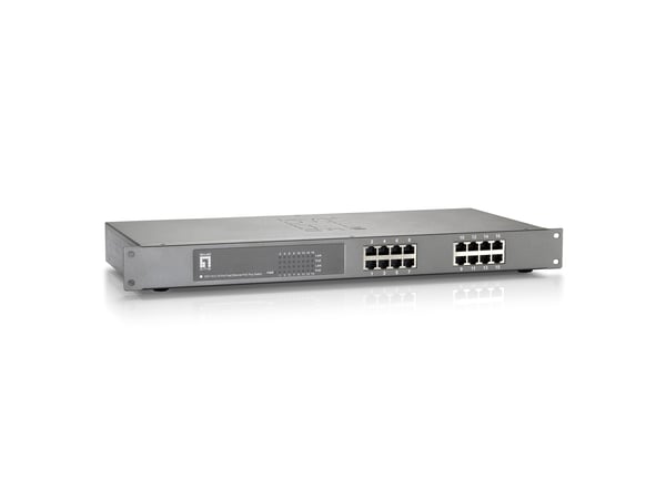 LevelOne FEP-1612 verkkokytkin Hallitsematon Fast Ethernet (10/100) Power over Ethernet -tuki Harmaa