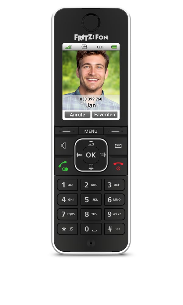 Fon FRITZ! C6 DECT-telefon Namn och uppringnings-ID Svart