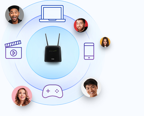 D-Link DWR-960 trådløs router Gigabit Ethernet Dual-band (2,4 GHz / 5 GHz) 4G Sort