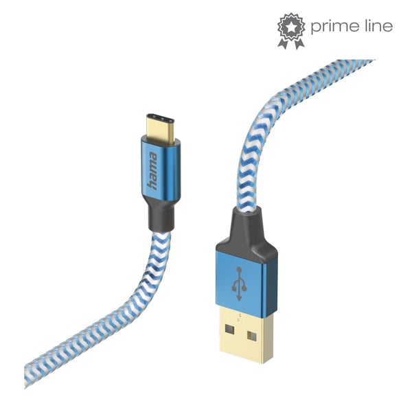 Hama Reflective USB-kabel USB 2.0 1,5 m USB A USB C 0,48 Gbit/sek. Blå