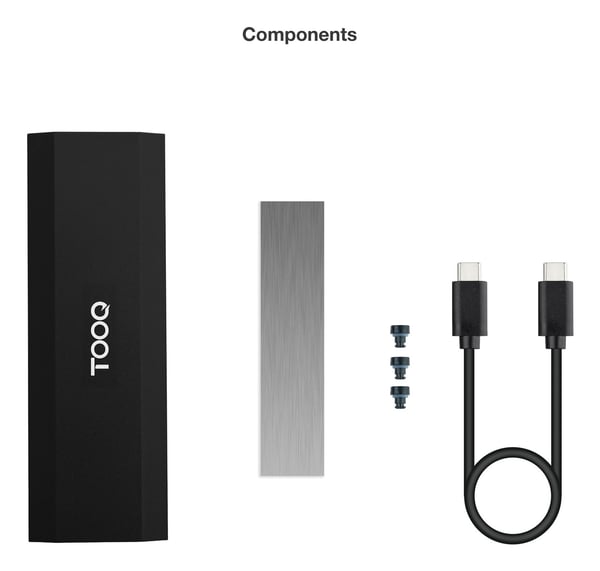 TooQ TQE-2231B tallennusaseman kotelo SSD-kotelo Musta M.2
