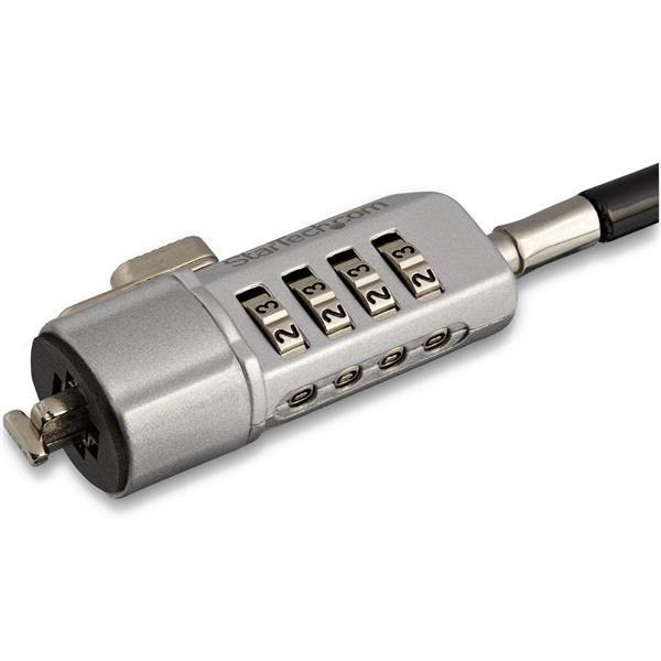 StarTech.com LTLOCK kabellås Sort, Sølv 1,8 m