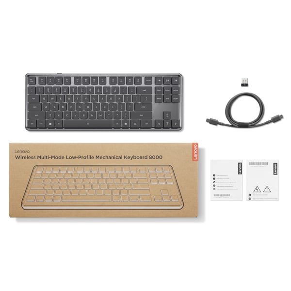 Lenovo 4Y41V37355 tastatur Hjemme/kontor USB + RF Wireless + Bluetooth Tysk Grå