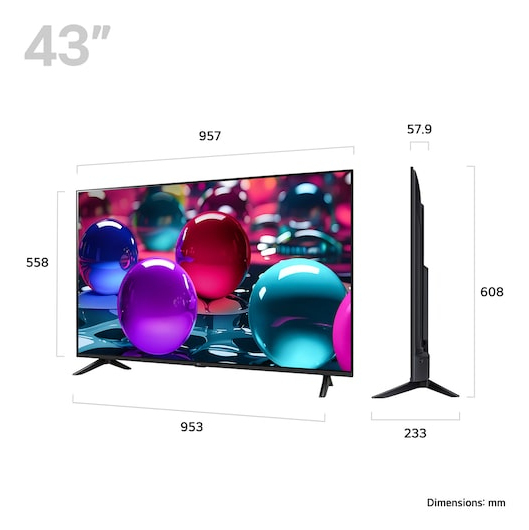 LG UHD AI 43UA73006LA 109,2 cm (43") 4K Ultra HD Smart-TV Wi-Fi Svart