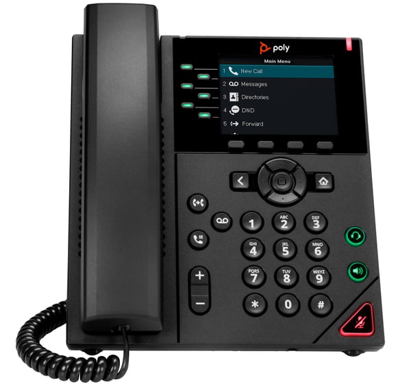 HP Poly VVX 350 -IP-puhelin 6 linjalle ja PoE-tuki