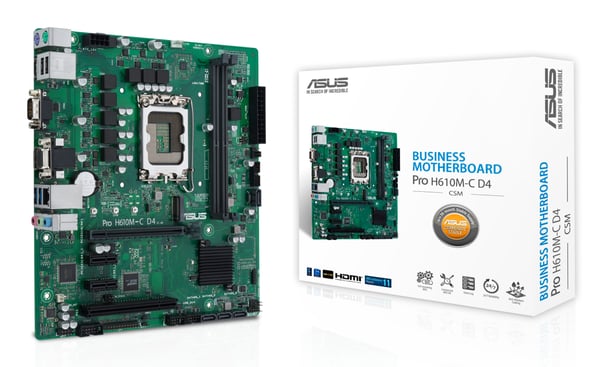 ASUS PRO H610M-C D4-CSM - Bundkort - micro ATX - LGA1700-socket - H610 Chipsæt - USB 3.2 Gen 1 -