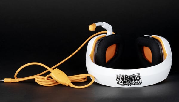 Konix Naruto 80381117963 hörlur och headset Kabel Huvudband Spela Svart, Vit, Gul
