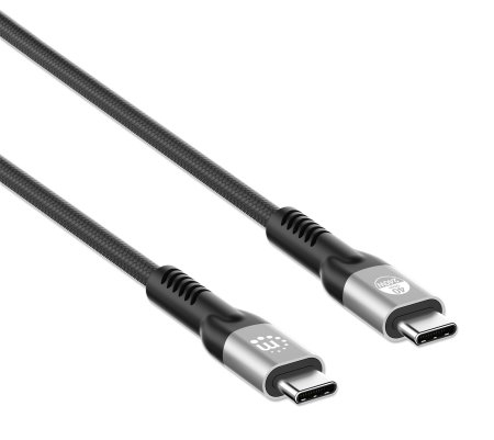 Manhattan 356374 USB-kablar USB4 Gen 3x2 1 m USB C 40 Gbit/s 240 W Svart