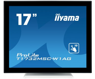 iiyama ProLite T1732MSC-W1AG computerskærm 43,2 cm (17") 1280 x 1024 pixel LED Berøringsskærm Sort, Hvid