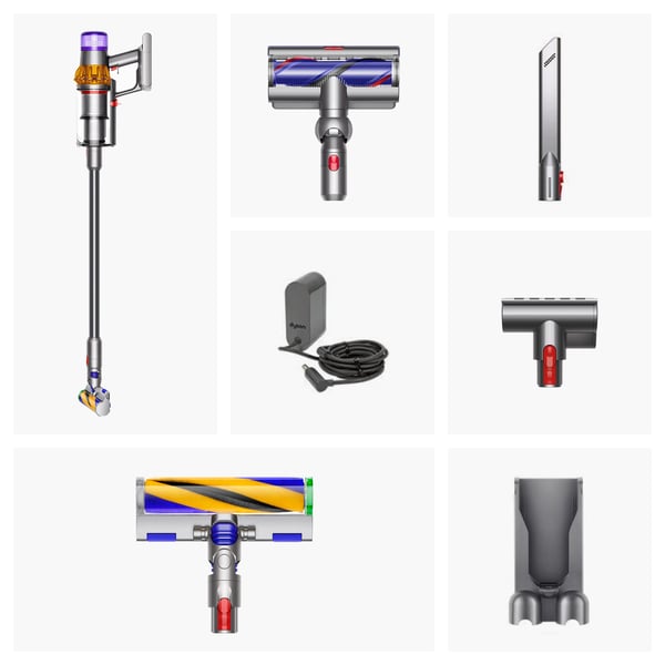 Dyson V15 Detect Absolute 2-in-1-varsi-imuri Akku Kuiva HEPA Pussiton 0,77 L Ruostumaton teräs