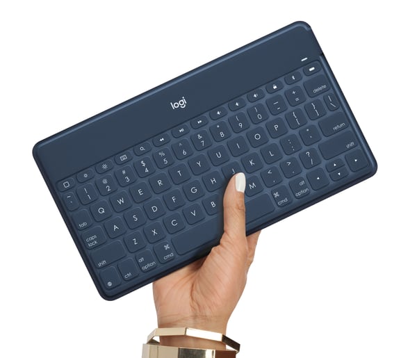 Logitech 920-010044 mobiililaitteiden näppäimistö QWERTY Espanja Bluetooth Sininen, Oranssi