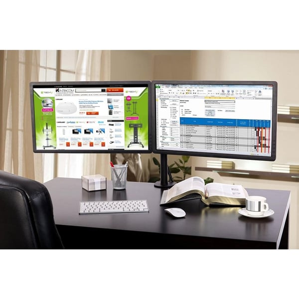 Techly ICA-LCD 382-D fäste och ställ till bildskärm 68,6 cm (27") Bord Svart