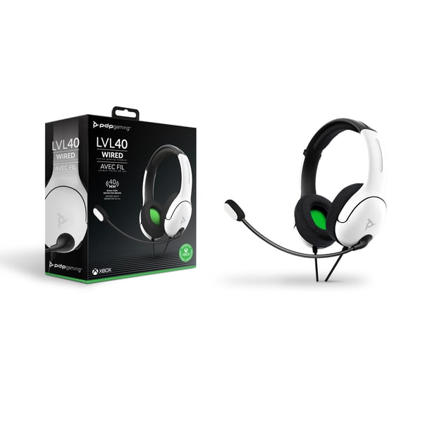 PDP LVL40 STEREO TRÅDBUNDET HEADSET XBOX VIT