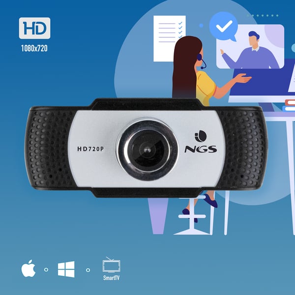 NGS XpressCam720 webcam 1280 x 720 pixel USB 2.0 Sort, Grå, Sølv