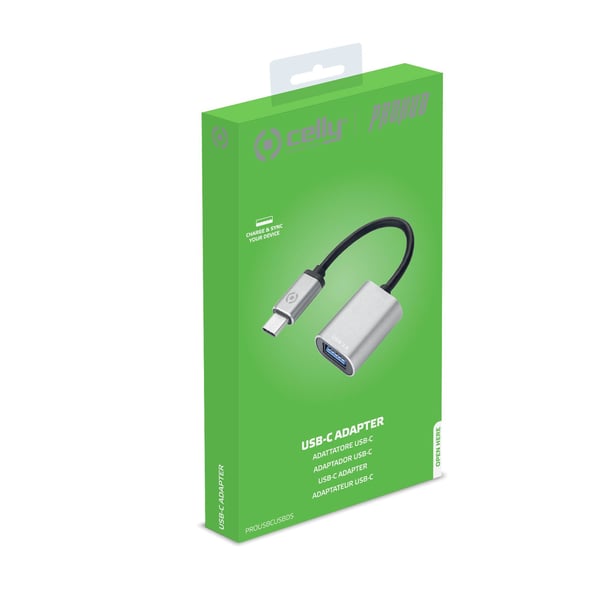 Celly PROUSBCUSBDS USB-kabel USB 3.2 Gen 1 (3.1 Gen 1) USB C USB A Sølv