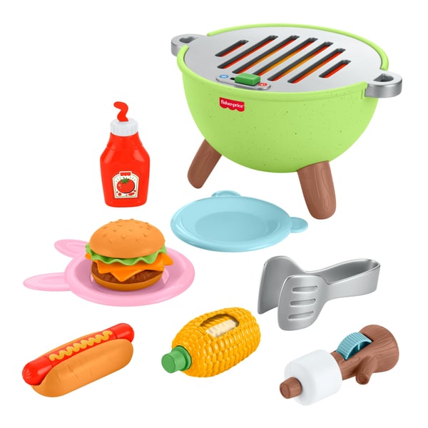 Fisher-Price Fisher-Price-madlegesæt Venskabsskoven Aktivitetsgrill for småbørn og ældre børn, 14 dele