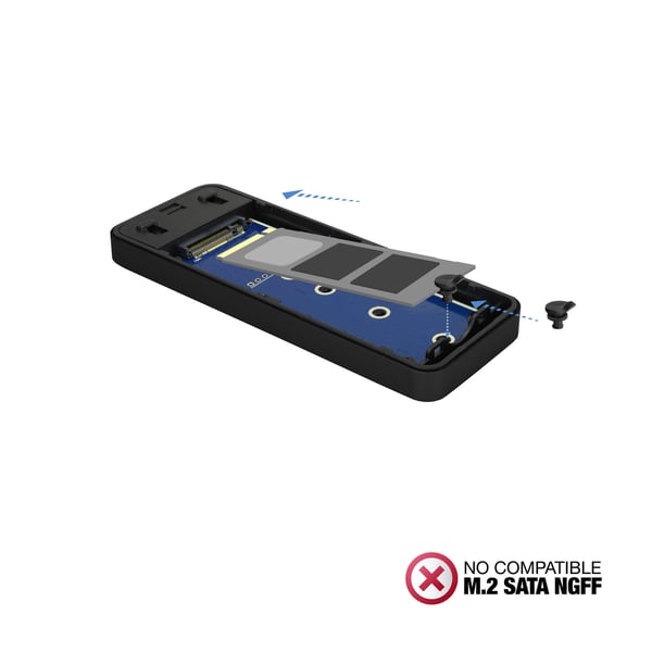 TooQ TQE-2280B drevkabinet SSD kabinet Sort M.2