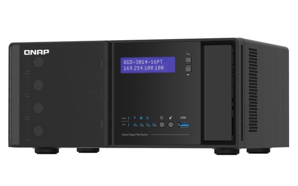QNAP QGD-3014-16PT-8G verkkokytkin Hallittu Gigabit Ethernet (10/100/1000) Power over Ethernet -tuki Musta