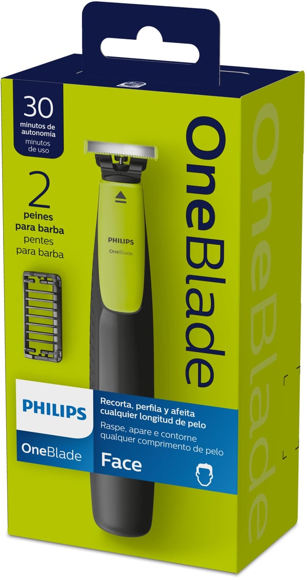 Philips OneBlade QP2510/15 skæg trimmer Batteri 2 Våd og tør Sort, Lime