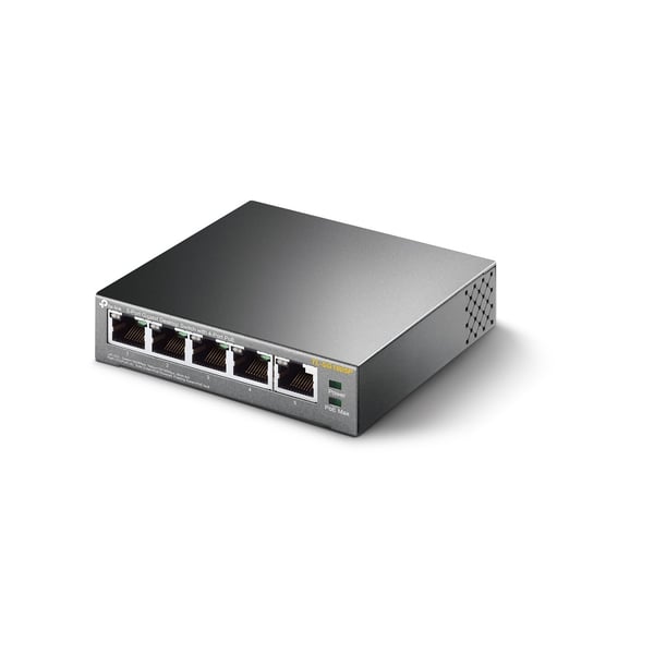 TP-Link TL-SG1005P Hallitsematon Gigabit Ethernet (10/100/1000) Power over Ethernet -tuki Musta