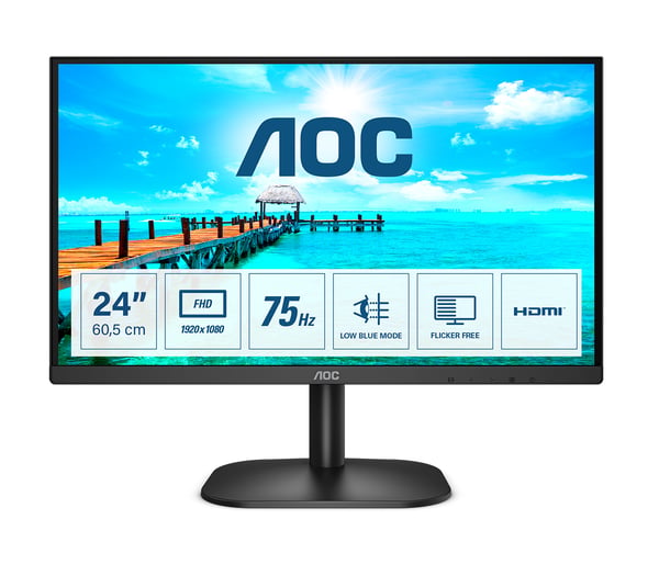 AOC B2 24B2XHM2 computerskærm 60,5 cm (23.8") 1920 x 1080 pixel Fuld HD LCD Sort