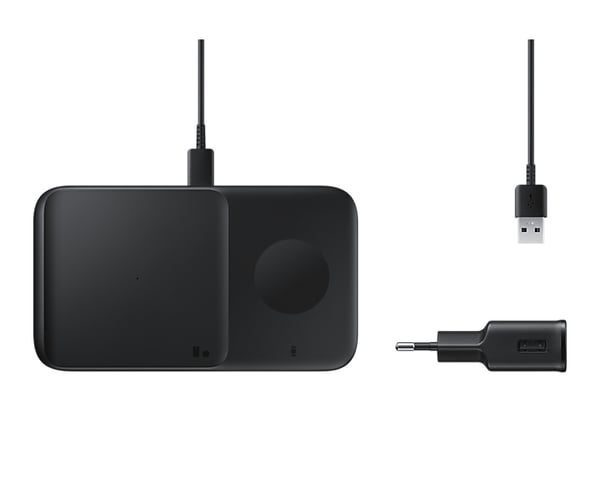 Samsung EP-P4300TBEGEU oplader til mobil enhed Hovedtelefoner, Smartphone, SmartWatch Sort Trådløs opladning Hurtig opladning Indendørs