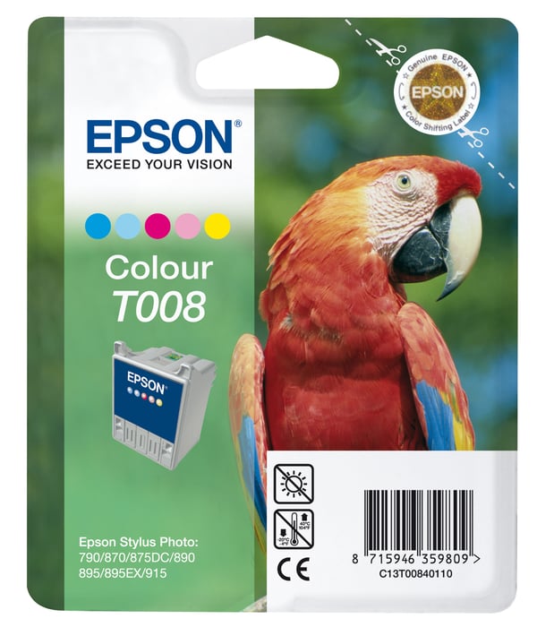 Epson Parrot Yksittäispakkaus, värillinen T008