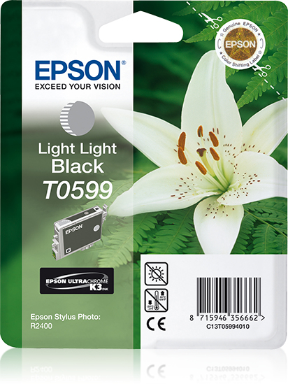 Epson Lily Enkeltpakke, lys lys sort T0599 UltraChrome K3