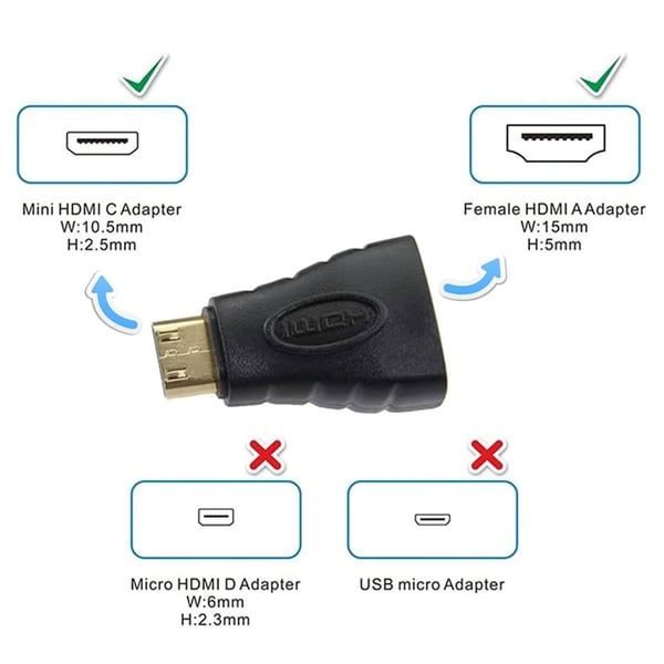 Techly Mini HDMI - HDMI M/F Sort